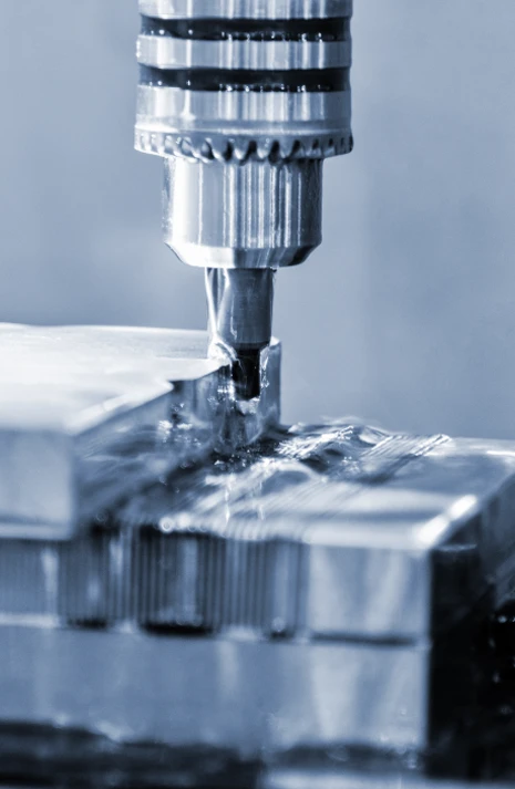 CNC machine drill on metal